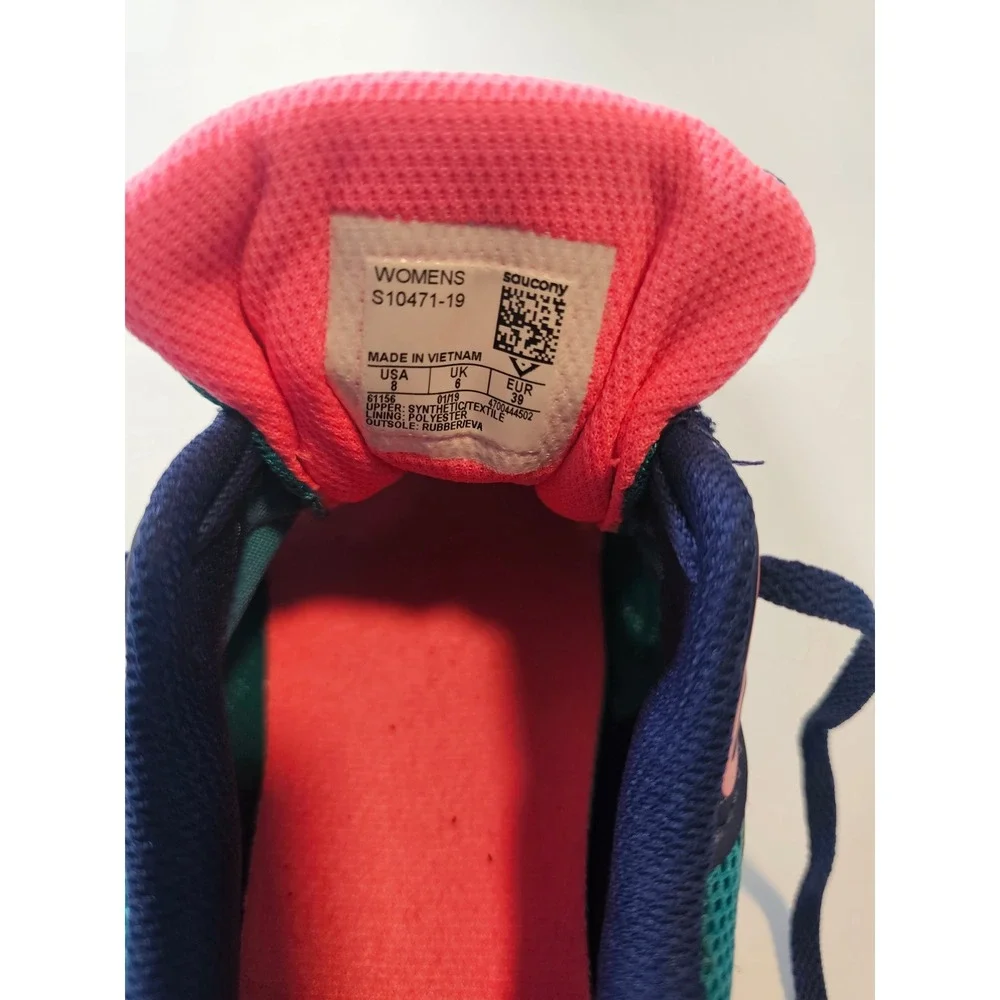 Saucony Cohesion 12 Sneakers Womens 8 Teal Navy Pink Running‎ Shoes